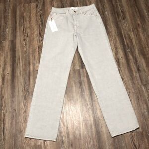 SLVRLAKE Sophie Long Jeans Women's 30 High Rise Straight Leg in Agate Grey NWT